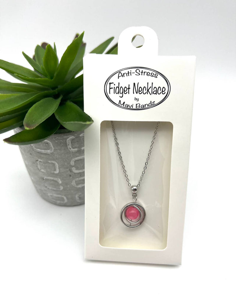 Fidget Anti Anxiety Gem Spinner Pendant Necklace
