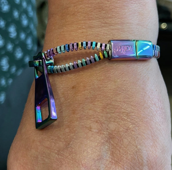 Unisex Oil Slick Zipper Bracelet