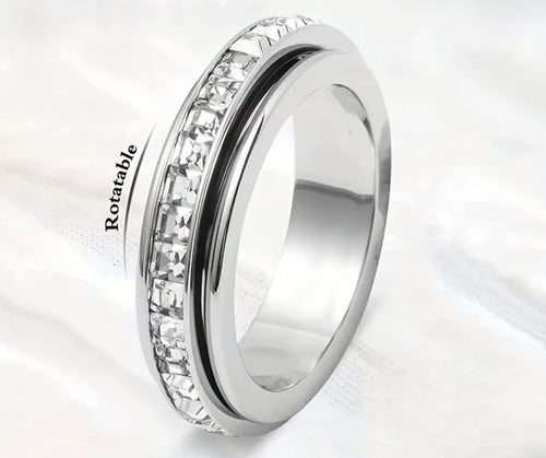 Fidget Spinning Ring Diamanté Style