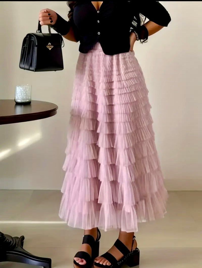 Multilayer Ruffle Tulle Skirt