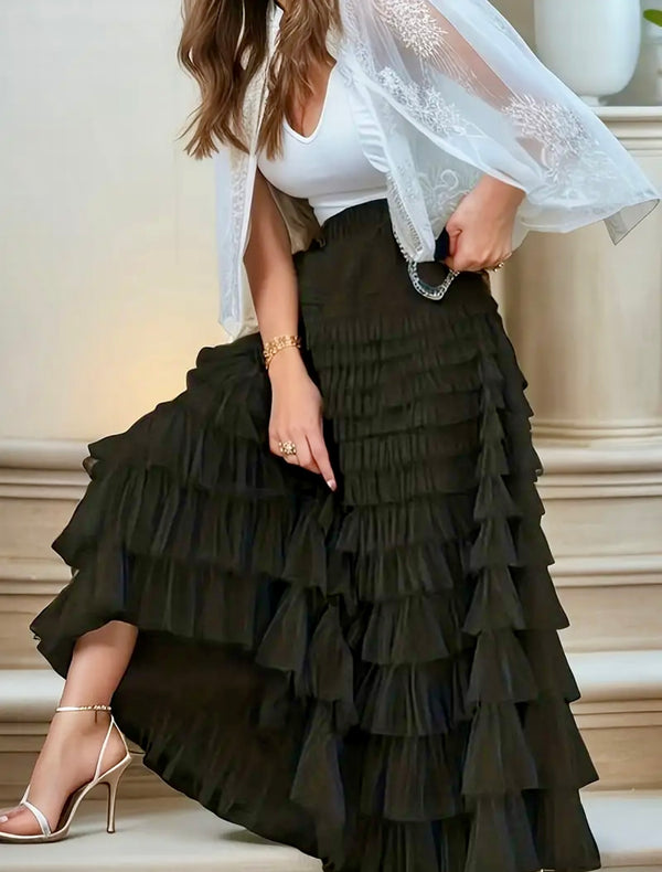 Multilayer Ruffle Tulle Skirt