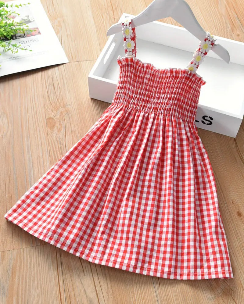 Gingham Daisy Dress