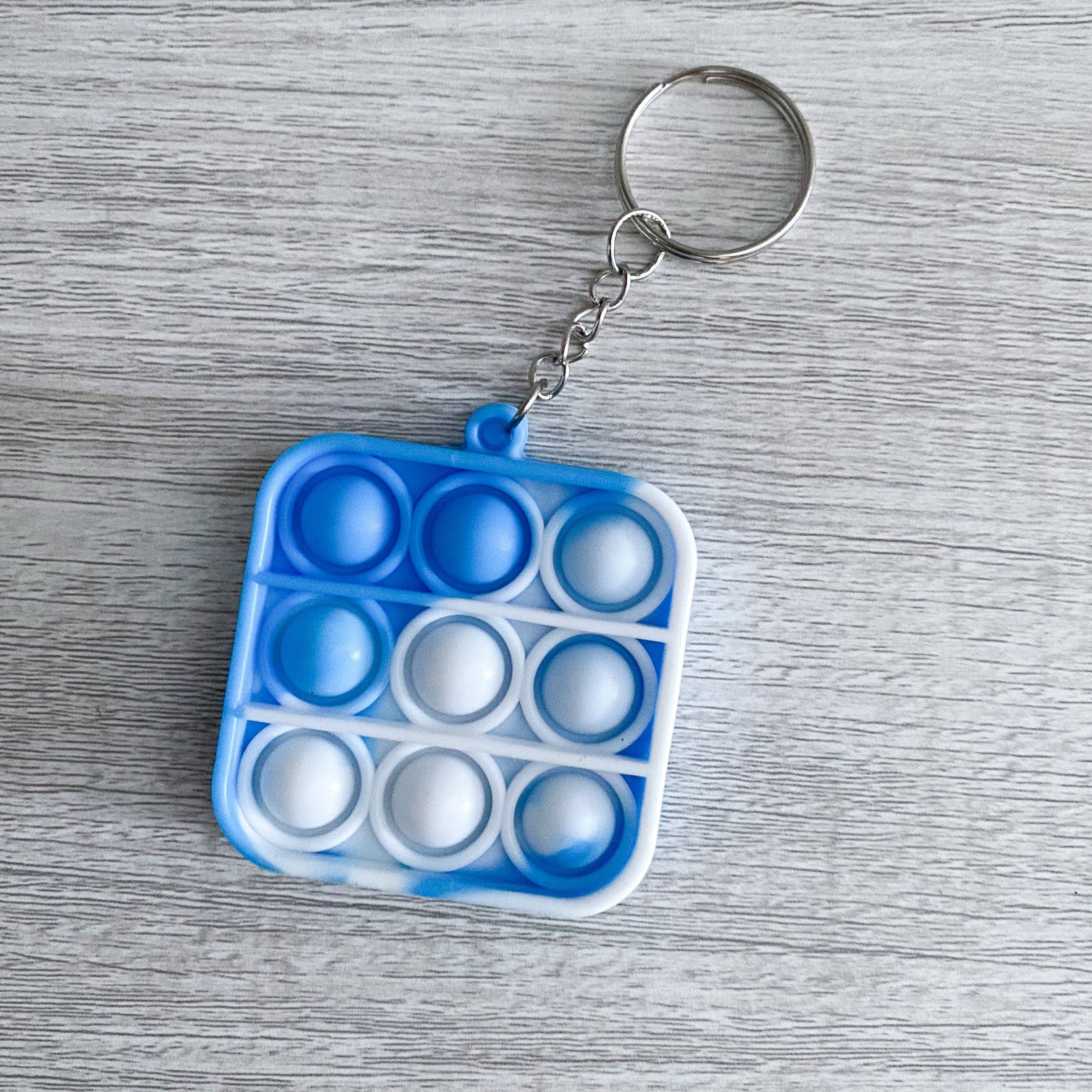 Key Chain Poppers: Square Blue Tie Dye | Peace Warrior