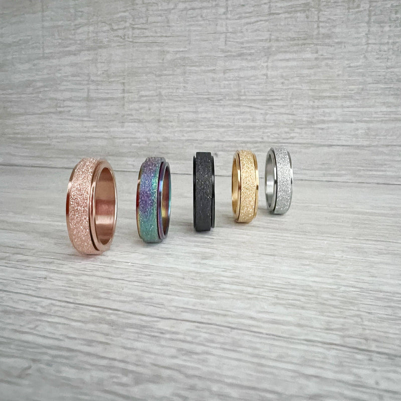 Stainless Steel Spinner Rings: 9 / Rose Gold