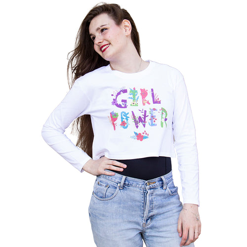 Long Sleeved Crop Tshirt - Peace Warrior