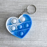Blue Tie Dye Key Chain Poppers: Heart
